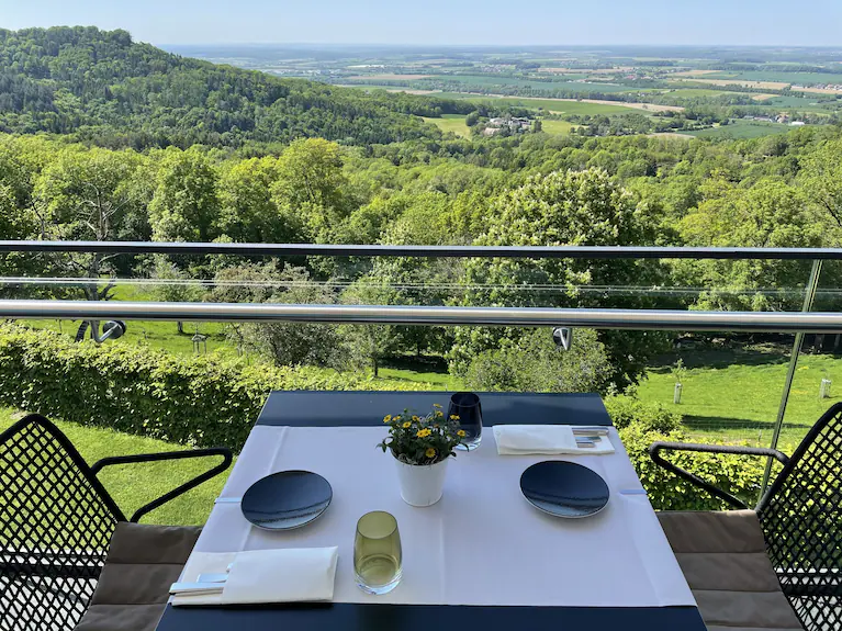 Yogaretreat Panoramahotel Waldenburg Terrasse Terrasse Panoramahotel Waldenburg Hohenlohe